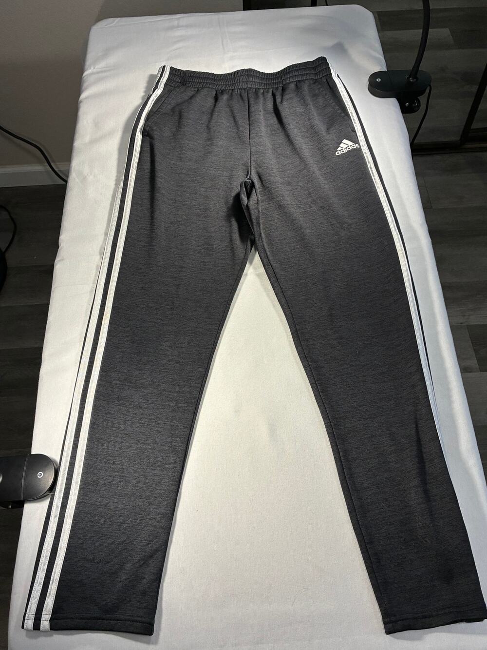Adidas 3-Stripe Track Pants – Charcoal Gray – Size XL 18/20